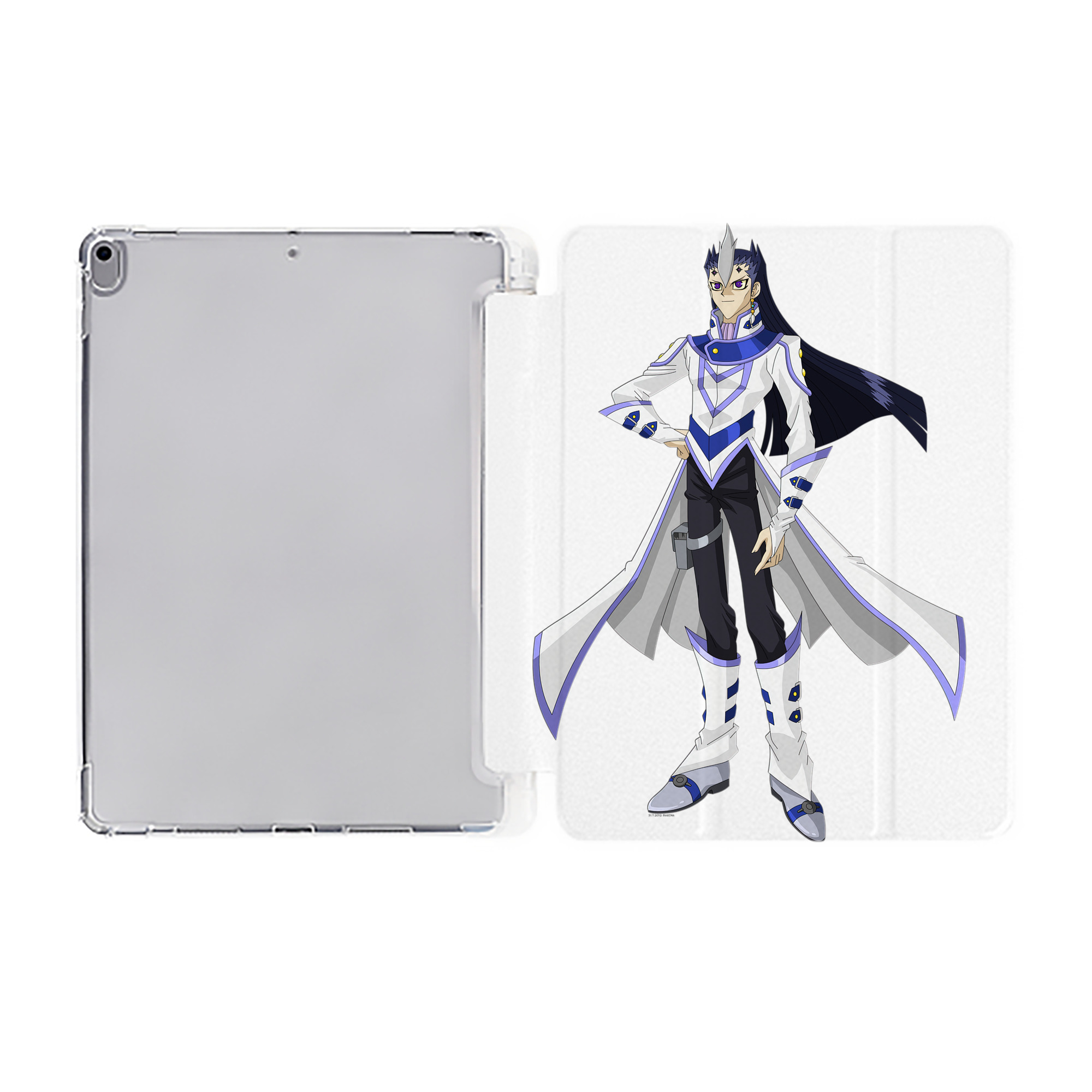 （画像用） 遊☆戯☆王 Yu-Gi-Oh! IPad ケース ペン収納付き 三つ折りスタンド PUレザー×シリコン 対応機種9.5/10.5/10.9インチ